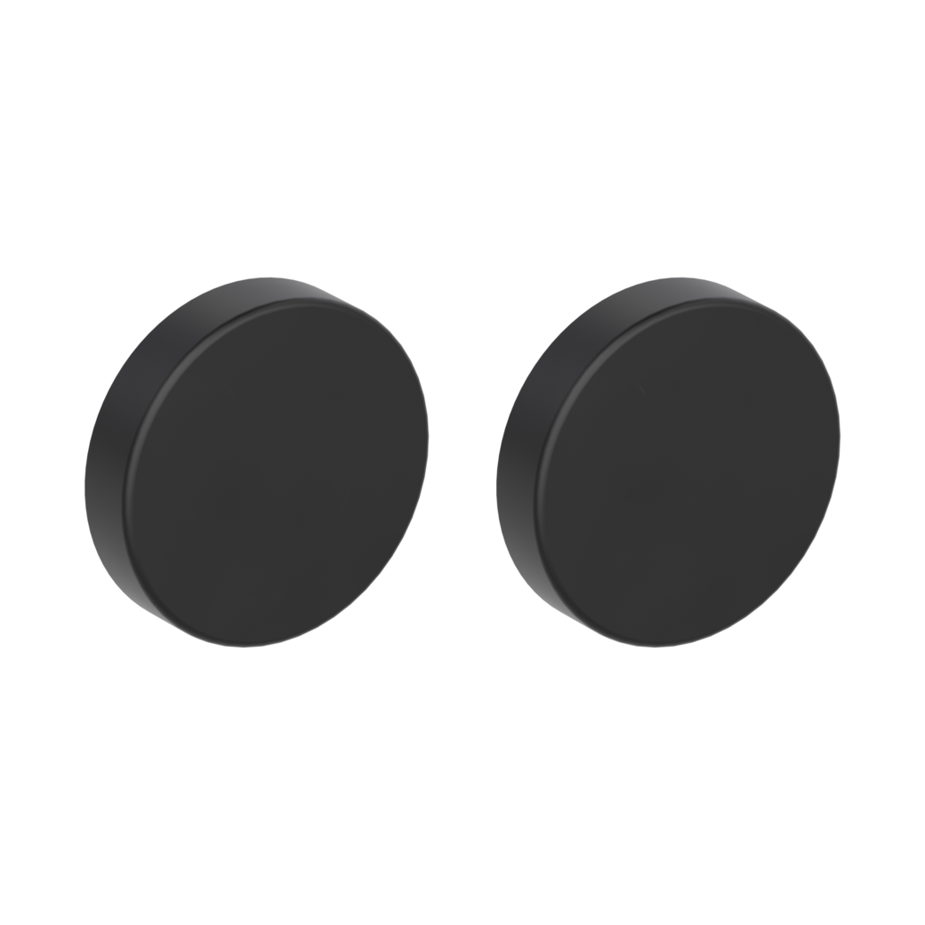 Pair of escutcheons round blank escutcheon Clip-on system graphite black