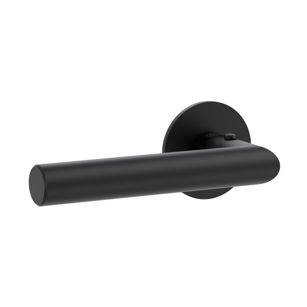 LUCIA PIATTA S door handle set Flat escutcheons round smart2lock 2.0 L graphite black