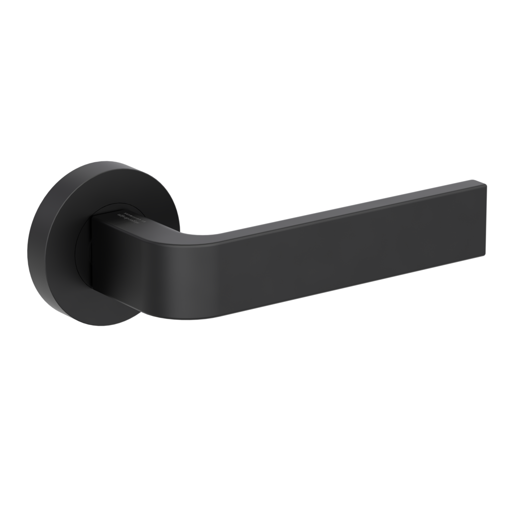 GRAPH door handle set Screw-on system GK4 round escutcheons OS graphite black