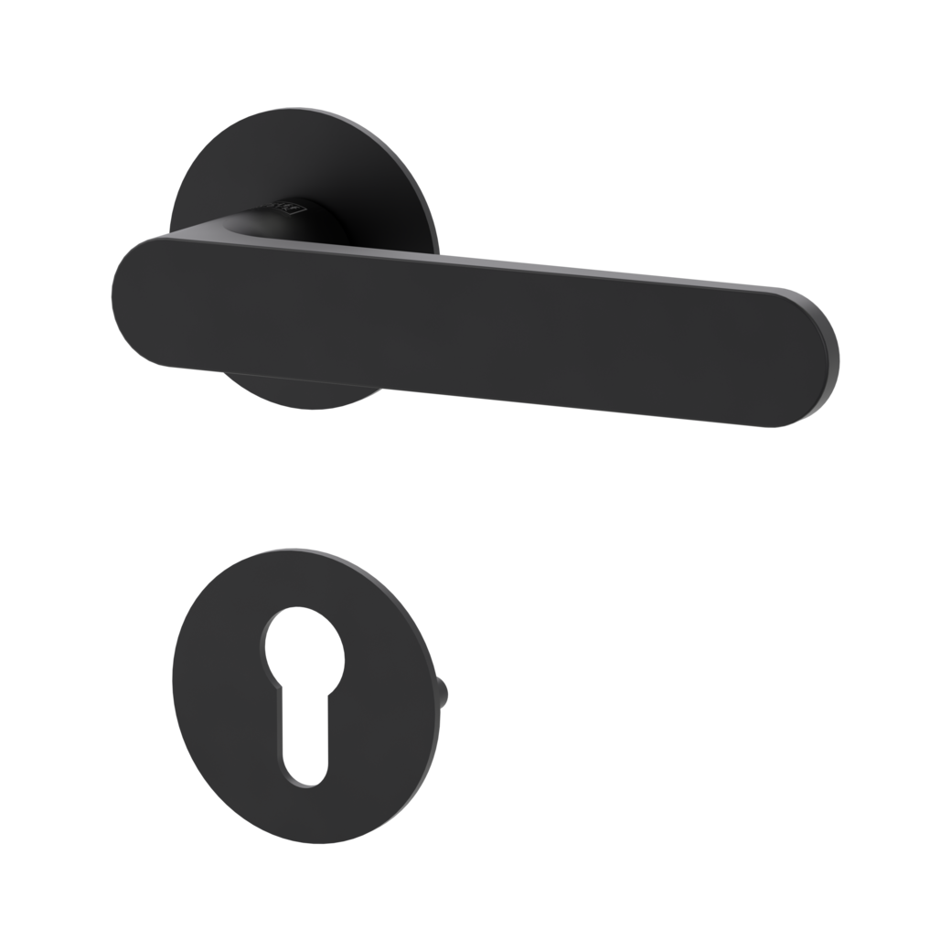 door handle set AVUS PIATTA S flat rose rose set round euro profile graphite black