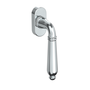Silhouette product image in perfect product view shows the Griffwerk window handle CAROLA in the version unlockable, chrome