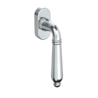 Silhouette product image in perfect product view shows the Griffwerk window handle CAROLA in the version unlockable, chrome