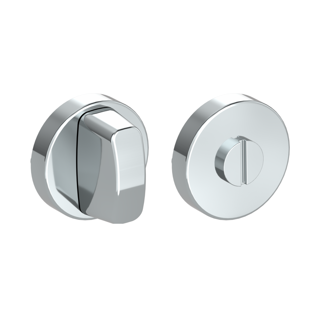 Pair of escutcheons round WC Clip-on system polished stainless steel