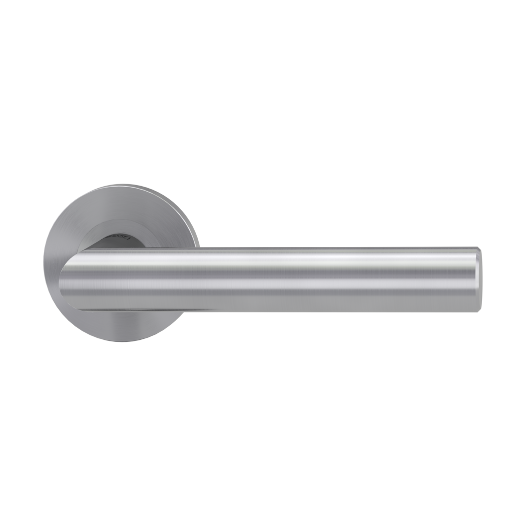 door handle set LUCIA PROF screw on cl3 rose set round OS brushed steel