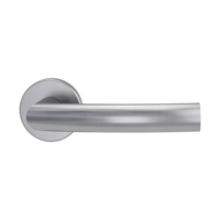 Isolated product image in perfect product view shows the GRIFFWERK rose set LORITA in the version unlockable - brushed steel - clip on