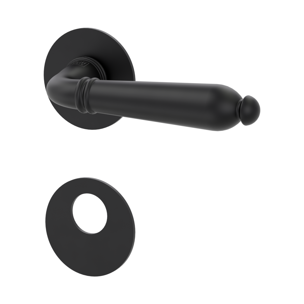 door handle set CAROLA PIATTA S flat rose rose set round swiss profile graphite black