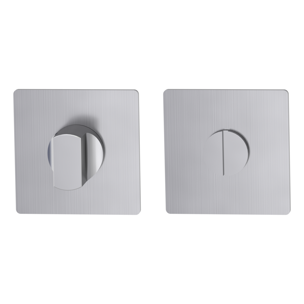 Pair of escutcheons straight-edged WC Flat escutcheon stainless steel matt