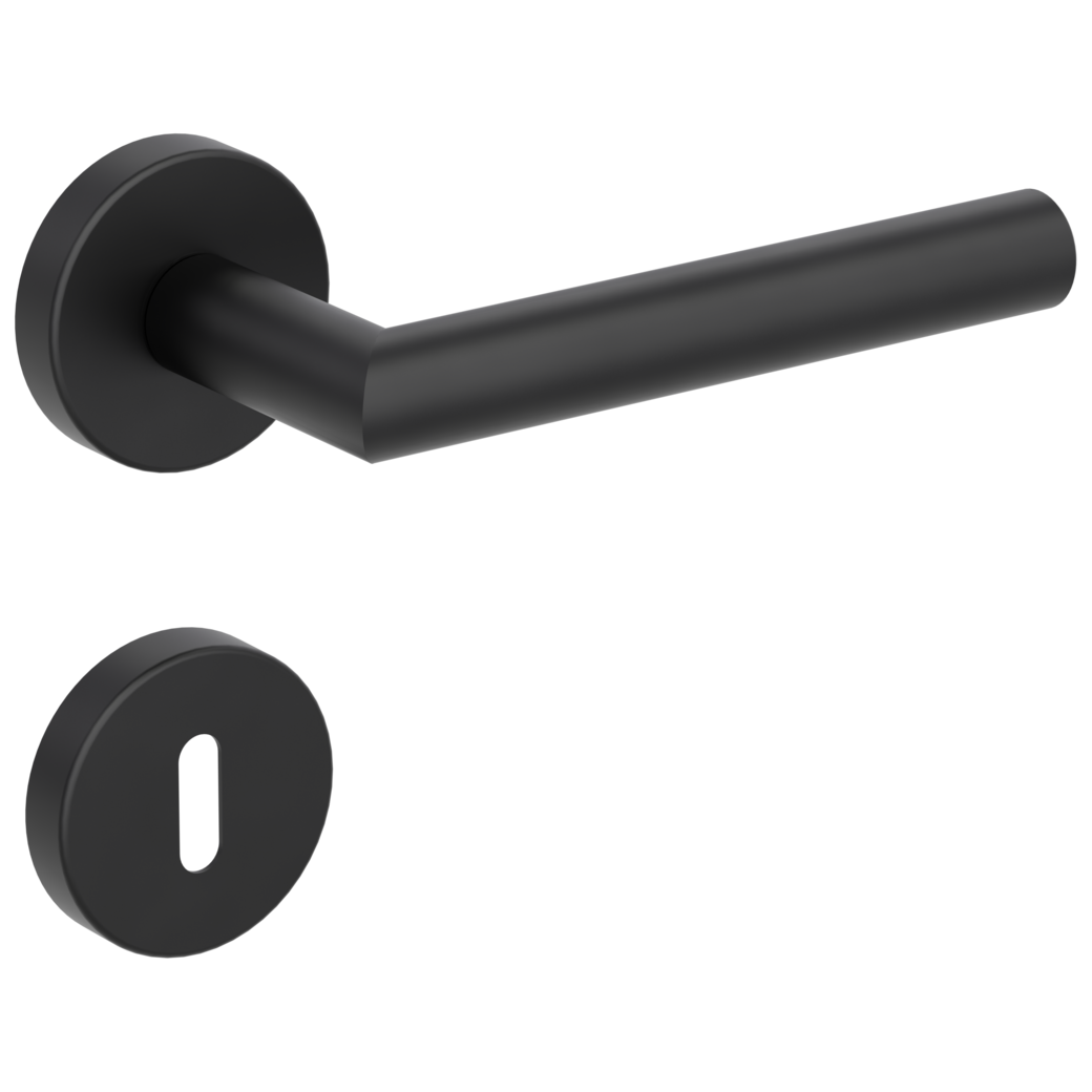 door handle set LUCIA clip on cl3 rose set round mortice lock graphite black