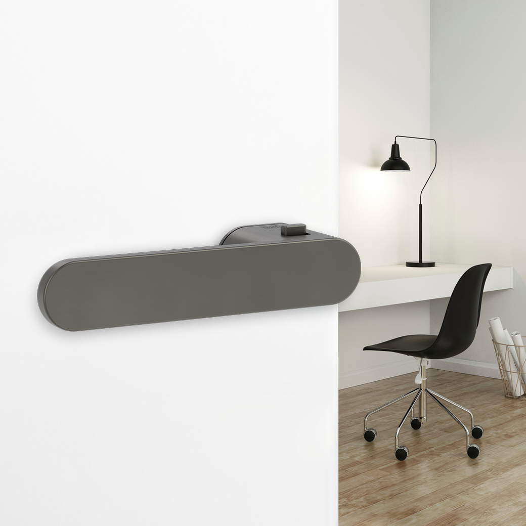Door handle pair AVUS ONE cashmere grey 38-45mm smart2lock L