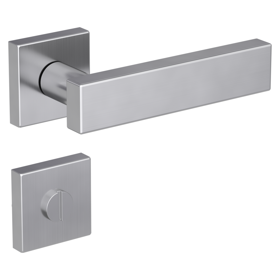 door handle set CARLA SQUARE clip on cl3 rose set square wc brushed steel