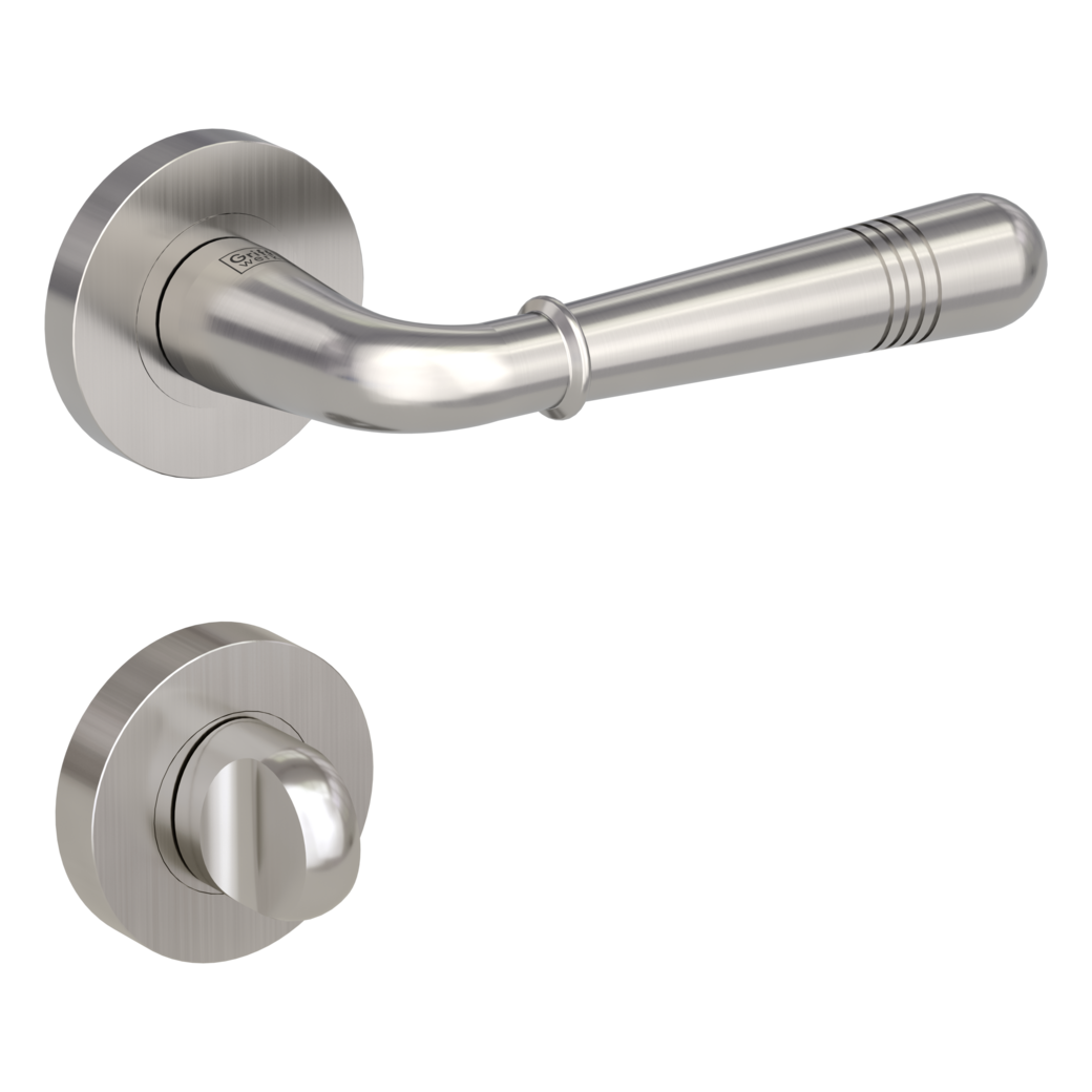 door handle set FABIA screw on cl4 rose set round wc velvety grey