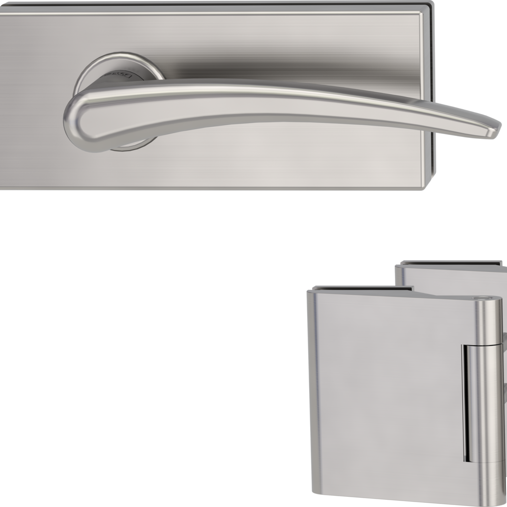 PURISTO S glass door fitting set unlockable silent 3-part hinges MARISA velvet grey