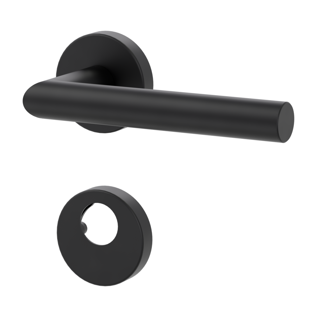 door handle set LUCIA clip on cl3 rose set round swiss profile graphite black