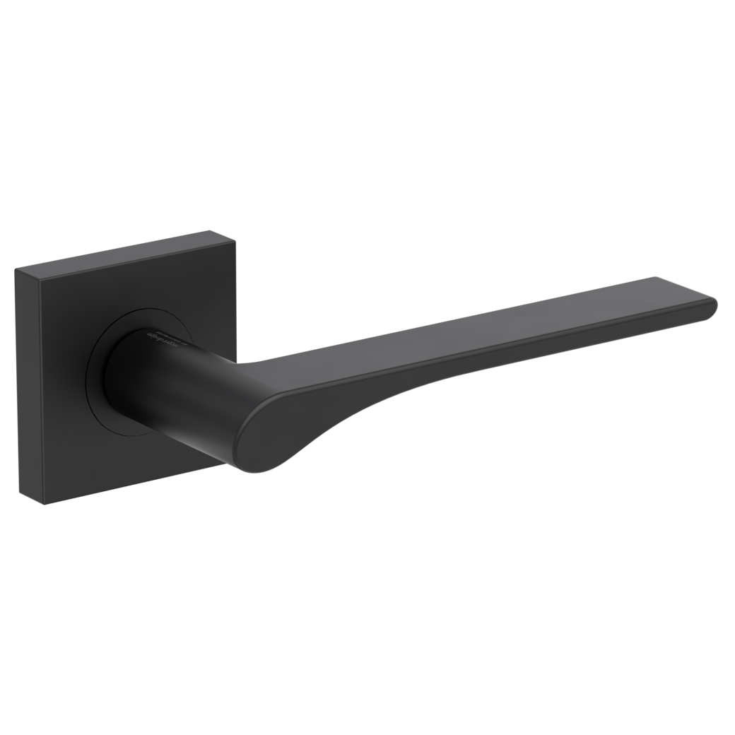 LEAF LIGHT door handle set Screw-on sys.GK4 straight-edged escut. OS graphite black