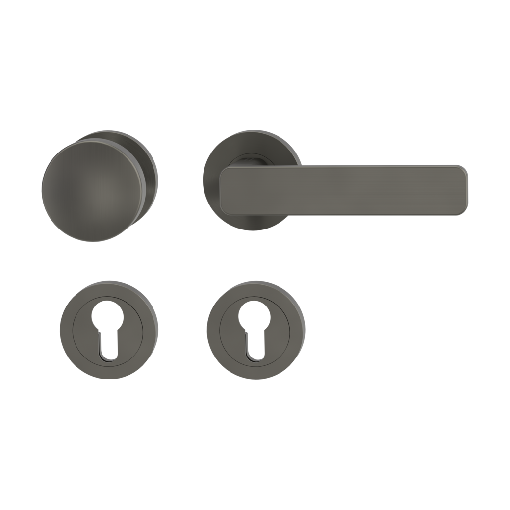 knob handle rose set MINIMAL MODERN screw on cl4 rose set round knob R2 34-45mm cashmere grey R