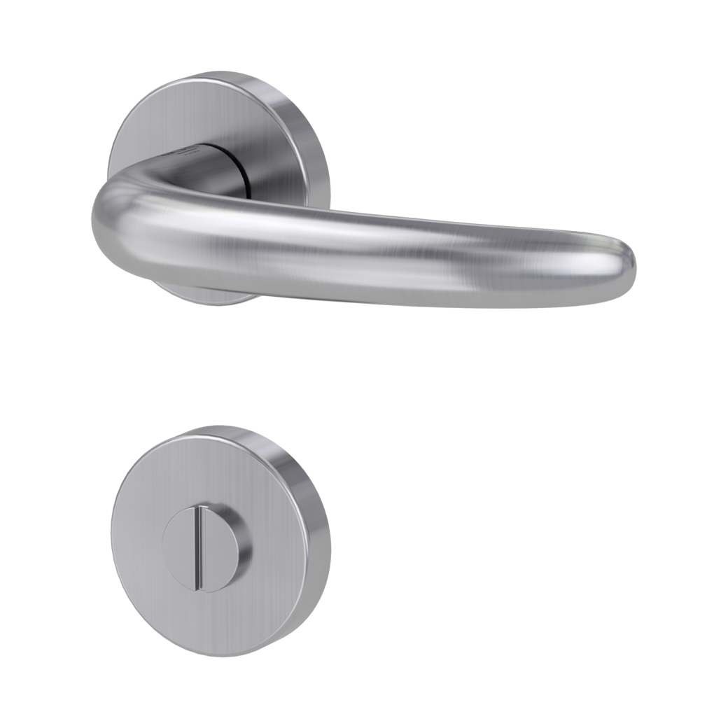ULMER GRIFF door handle set Clip-on system GK3 round escutcheons WC satin stainless steel