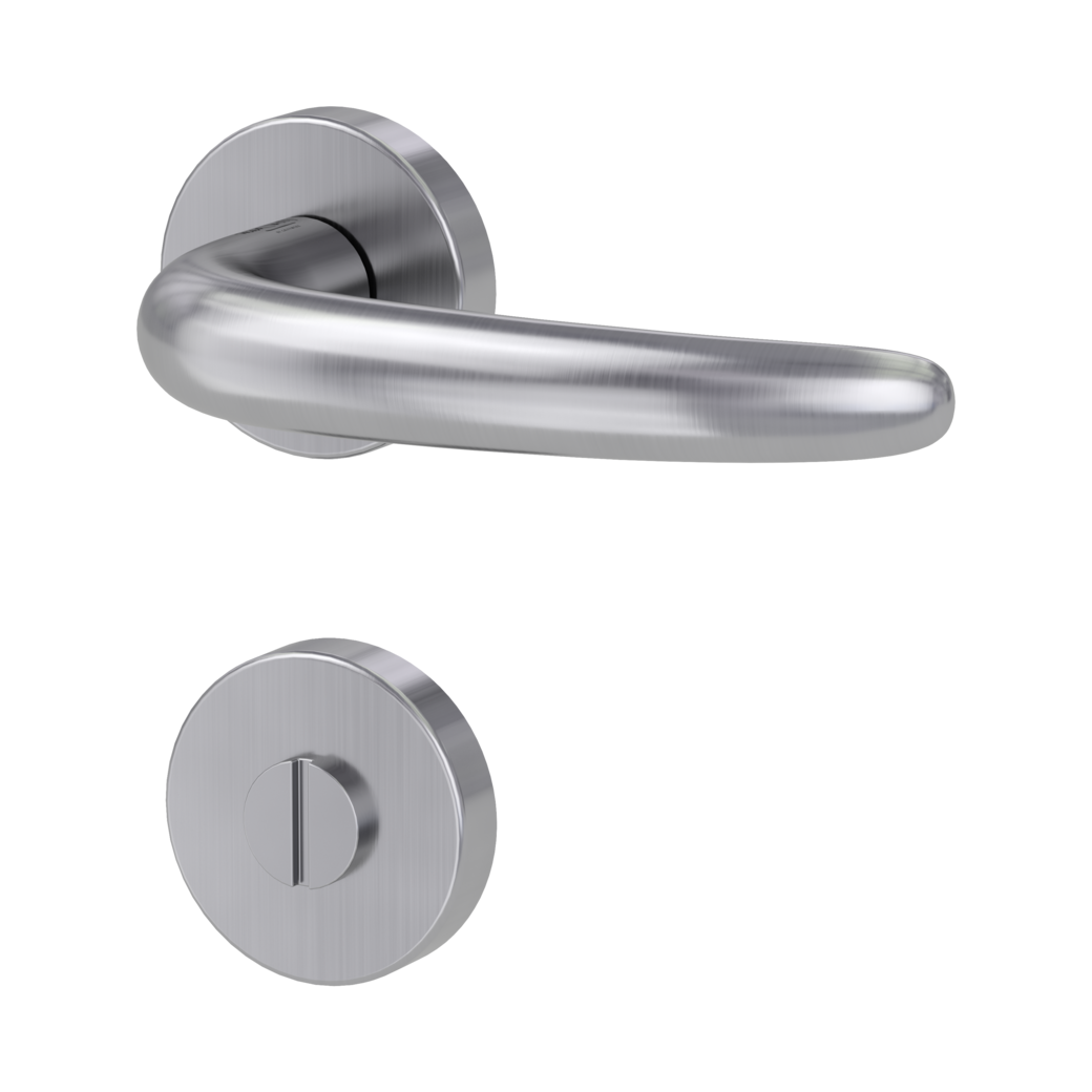 door handle set ULMER GRIFF clip on cl3 rose set round wc brushed steel