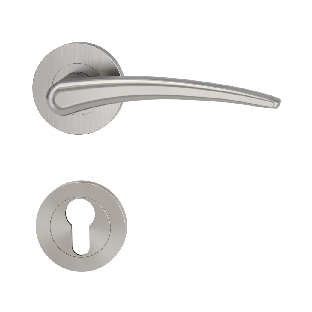 door handle set MARISA screw on cl4 rose set round euro profile velvety grey