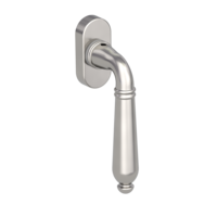 Silhouette product image in perfect product view shows the Griffwerk window handle CAROLA in the version unlockable, velvety grey