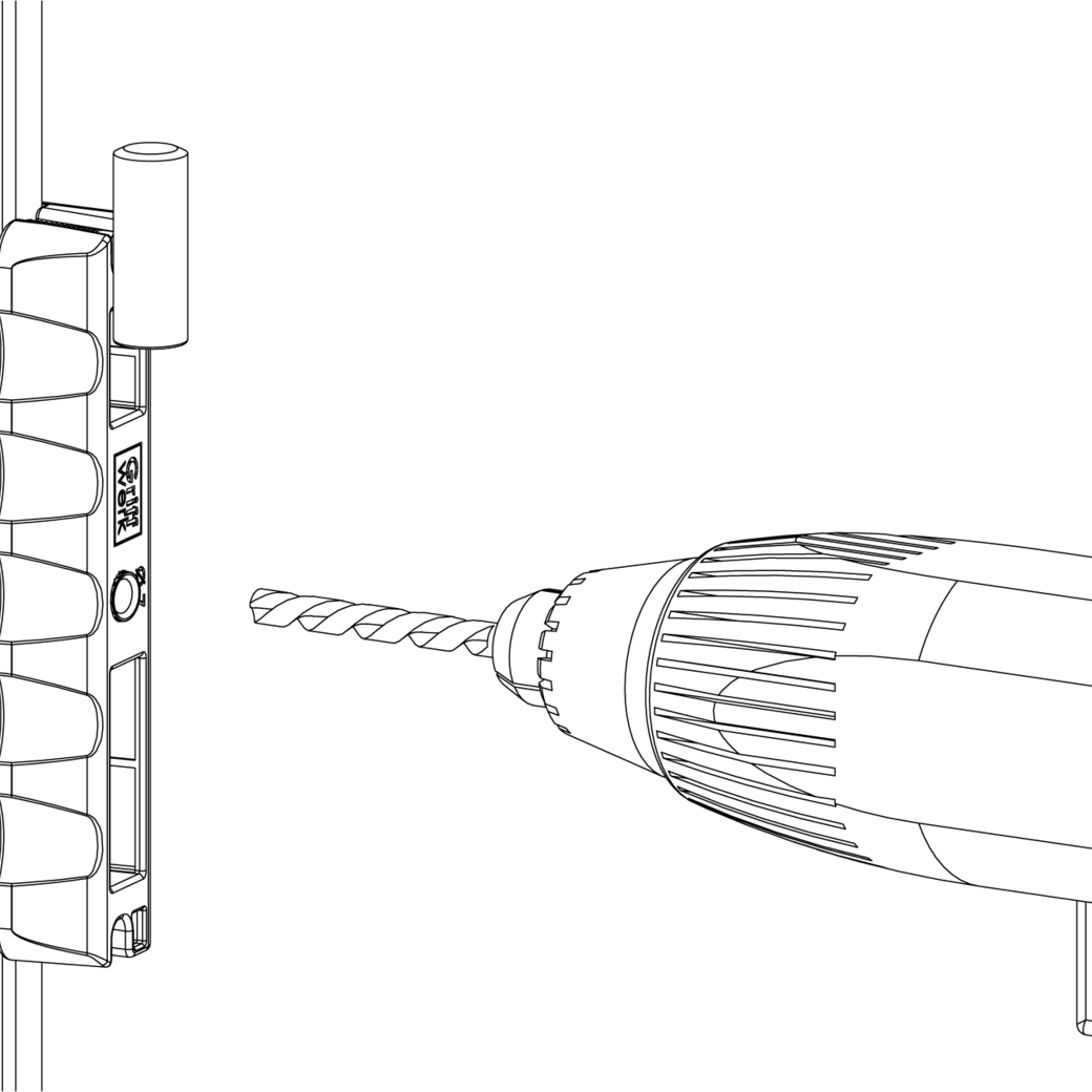 Drilling guide for hinge mounting plastic drilling guide