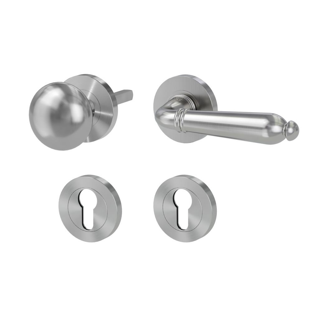 knob handle rose set CAROLA screw on cl4 rose set round knob R21 velvety grey R