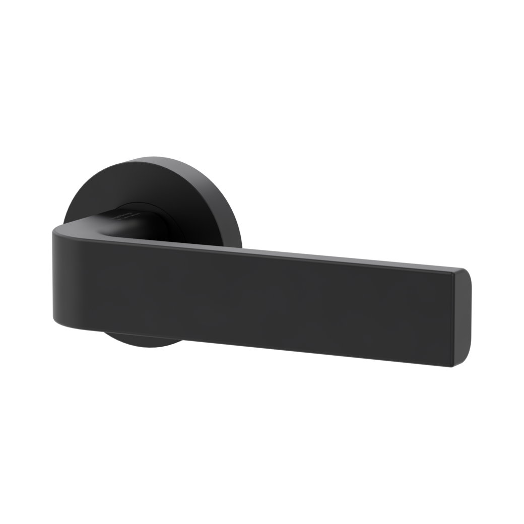 GRAPH door handle set Screw-on system GK4 round escutcheons OS graphite black