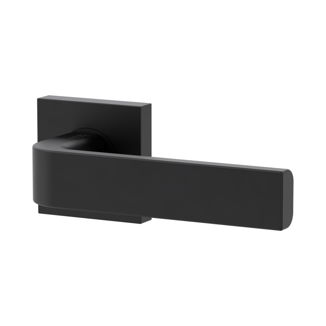 GRAPH door handle set Screw-on sys.GK4 straight-edged escut. OS graphite black