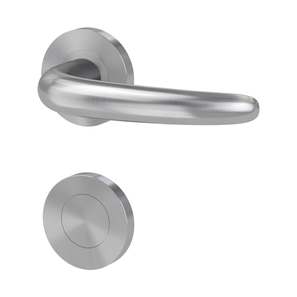 door handle set ULMER GRIFF PROF screw on cl4 rose set round blank rose brushed steel