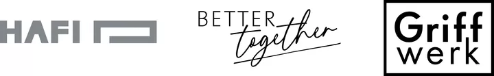 Die Abbildung zeigt die Logos von Griffwerk und Hafi - better together