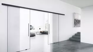 PLANEO AIR glass door system by GRIFFWERK is now also available as a double-leaf version.