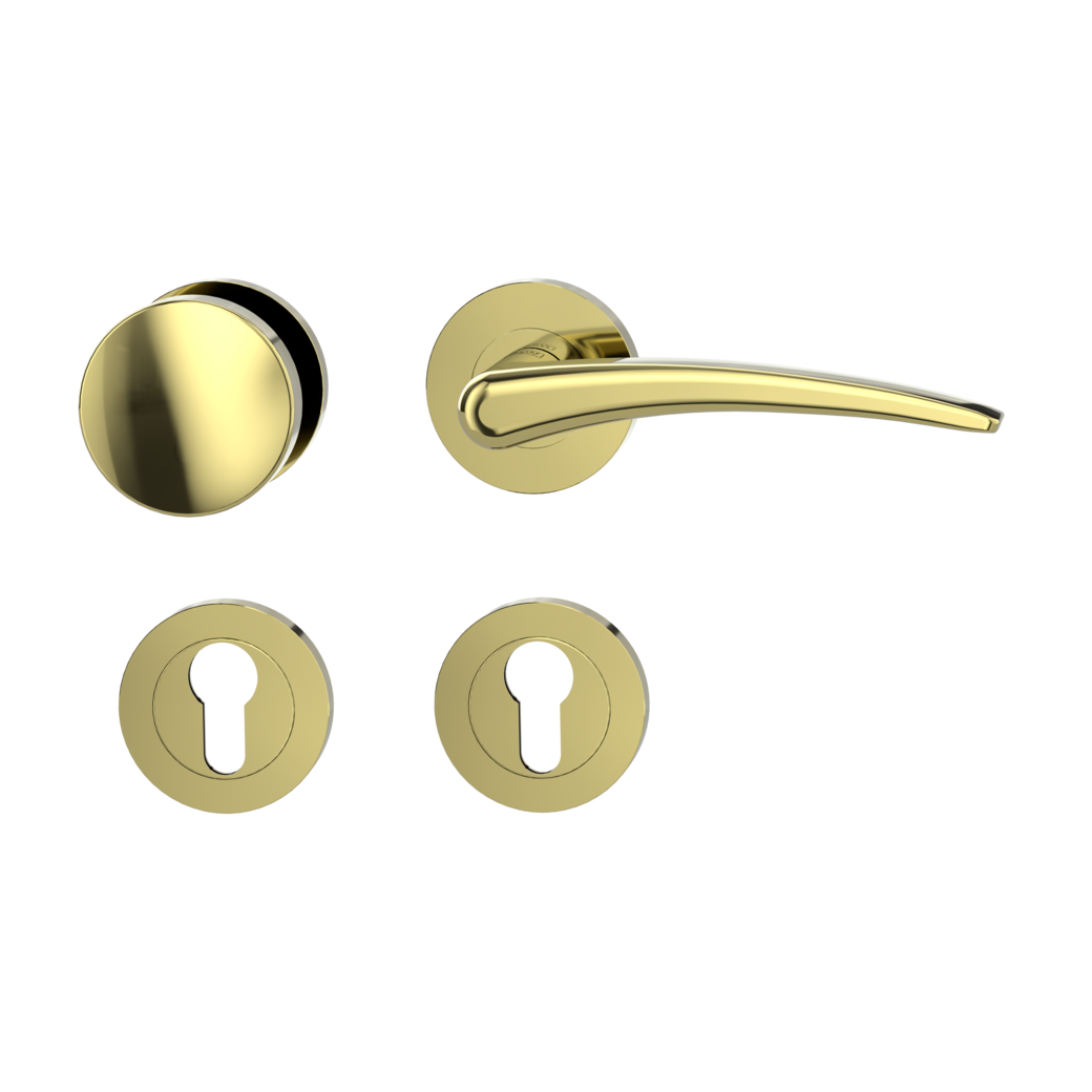 knob handle rose set MARISA screw on cl4 rose set round knob R21 brass look R