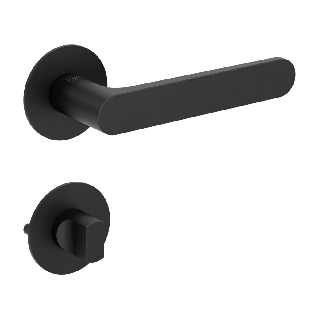 AVUS PIATTA S door handle set Flat escutcheons round WC graphite black