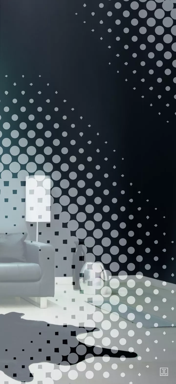 The DOTS design shows a graphical grid-shaped course that divides the surface with generous, vivid points.