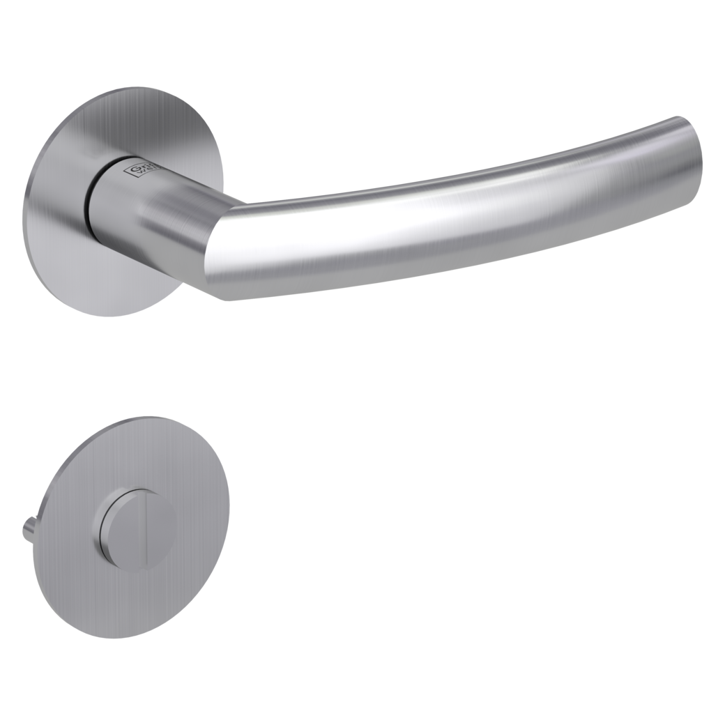 door handle set LORITA PIATTA S flat rose rose set round wc brushed steel