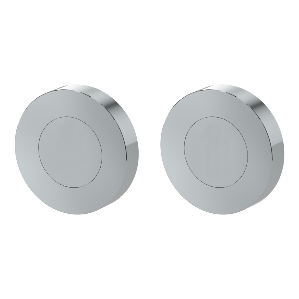 Pair of escutcheons zinc round blank escutcheon Screw-on system chrome