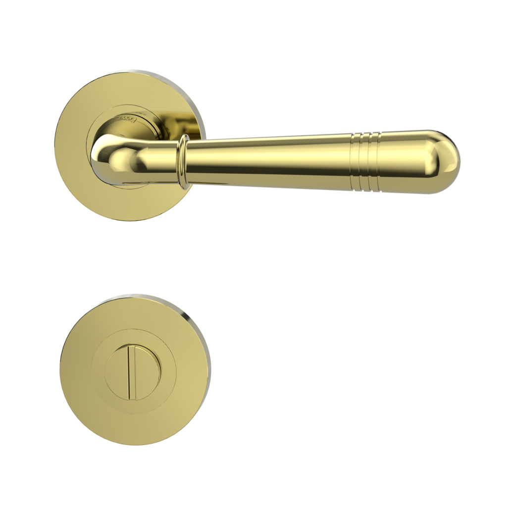 door handle set FABIA screw on cl4 rose set round wc brass look