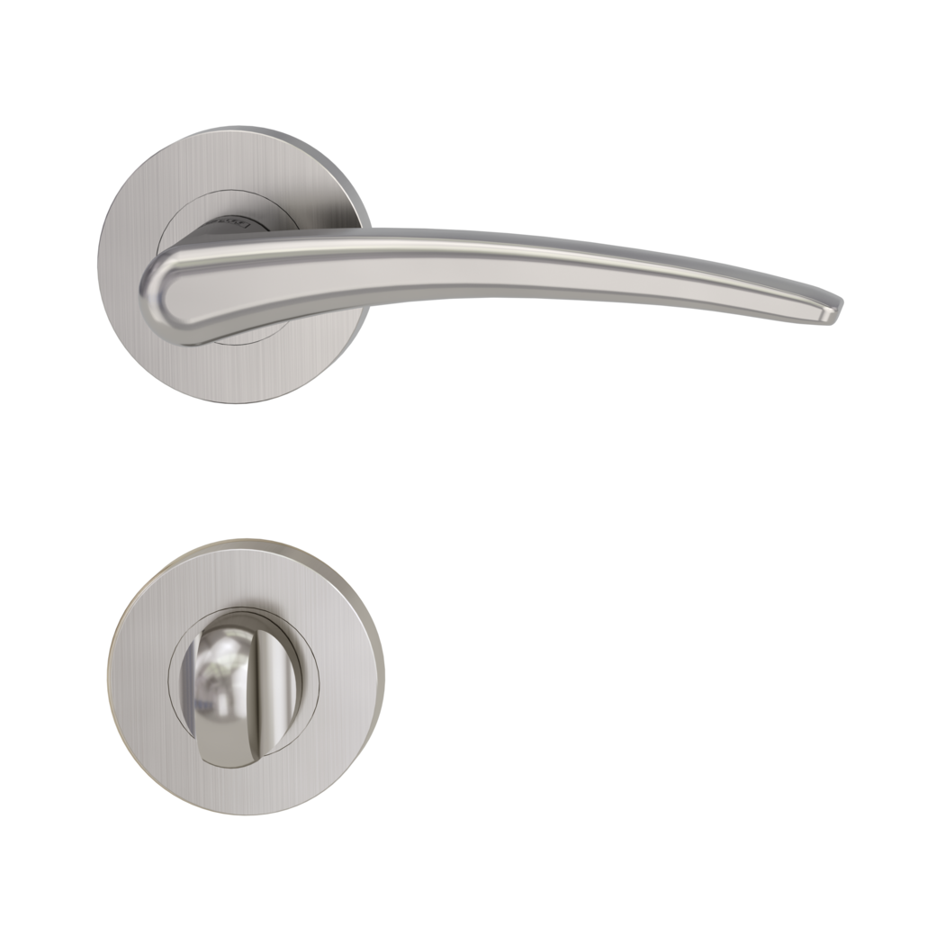 MARISA door handle set Screw-on system GK4 round escutcheons WC velvet grey