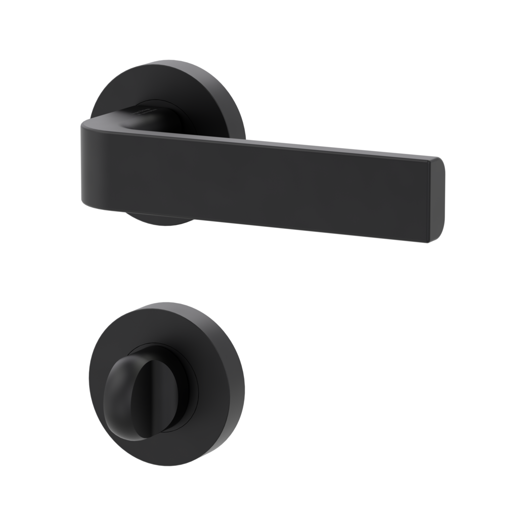 door handle set GRAPH screw on cl4 rose set round wc graphite black