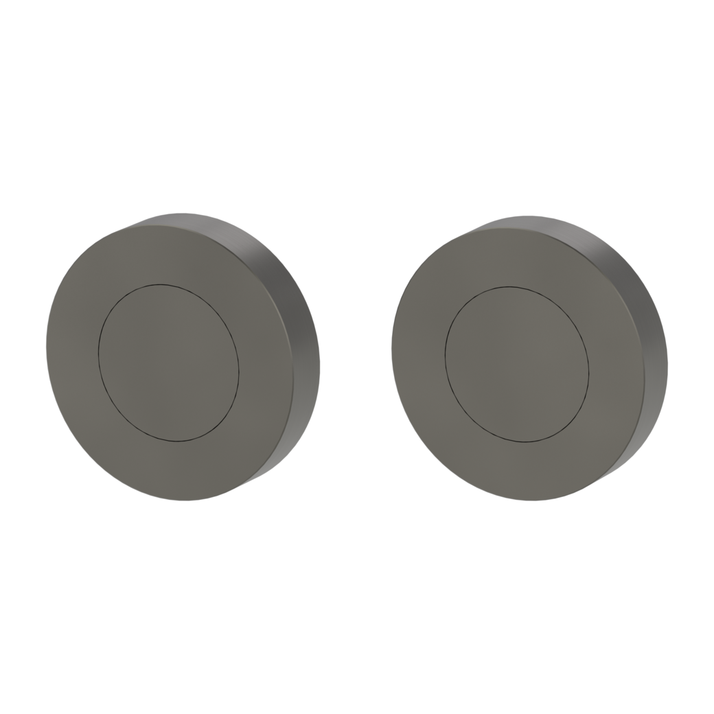 Pair of escutcheons zinc round blank escutcheon Screw-on system cashmere grey