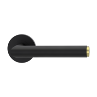 Isolated product image in perfect product view shows the GRIFFWERK rose set LUCIA SELECT in the version unlockable - graphite black/brass - screw on