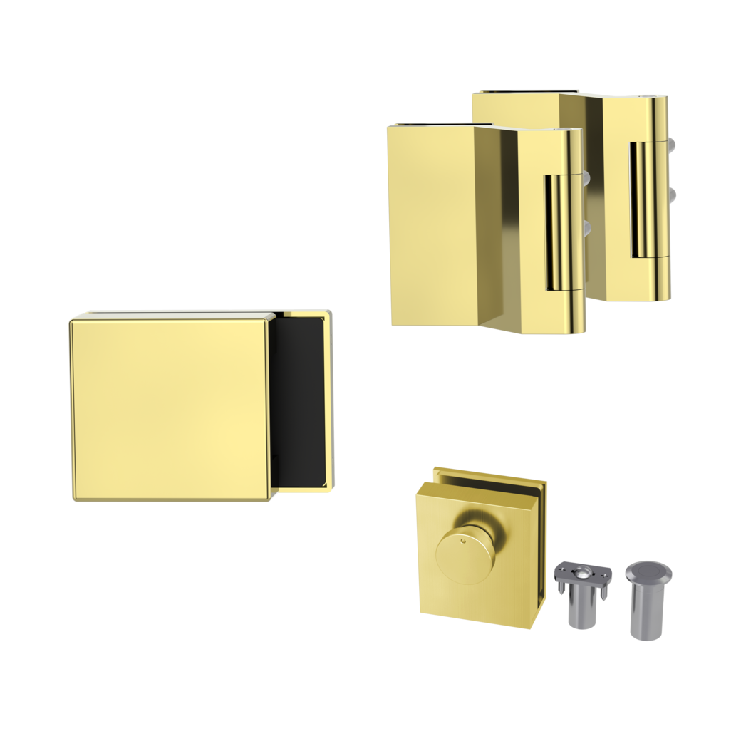 strike box set PURISTO S incl. door catch, door holder studio/office brass effect