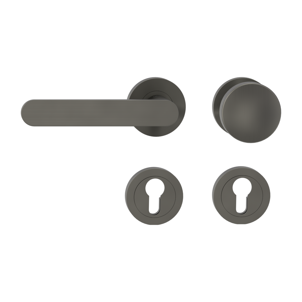 AVUS alternate set Screw-on system GK4 round escutcheons Knob R2 cashmere grey L