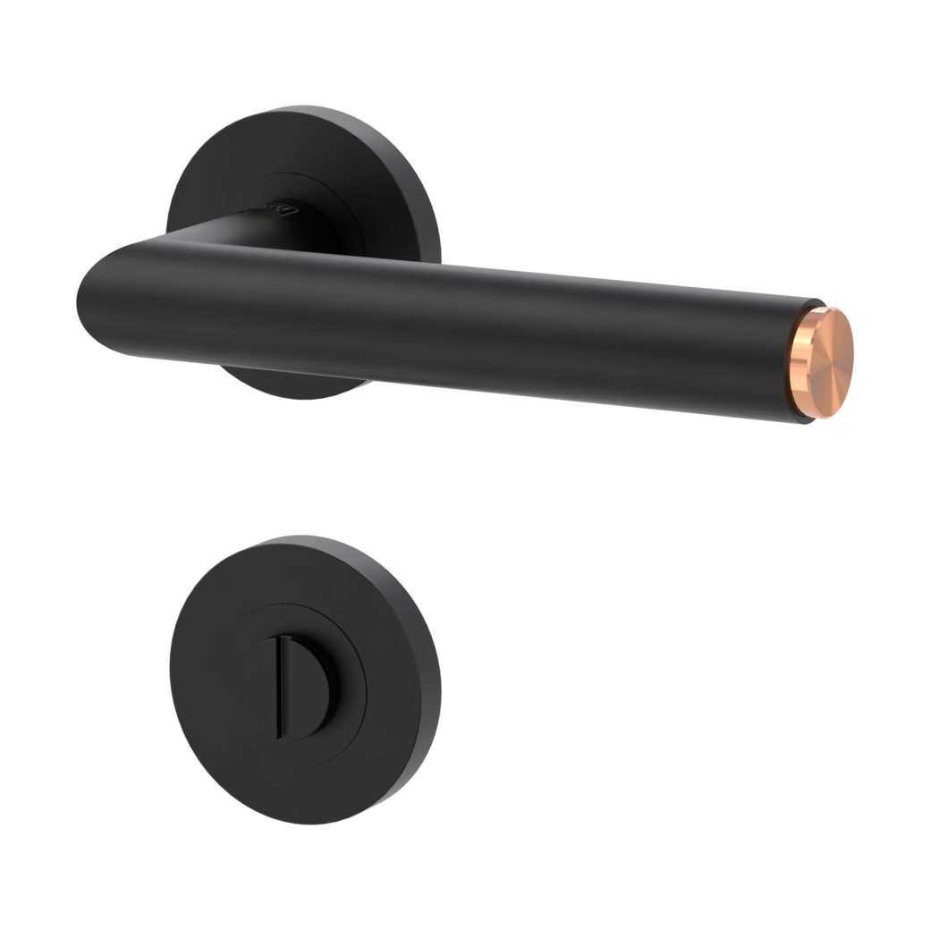 LUCIA SELECT door handle set Screw-on system GK3 round escutcheons WC graphite black copper