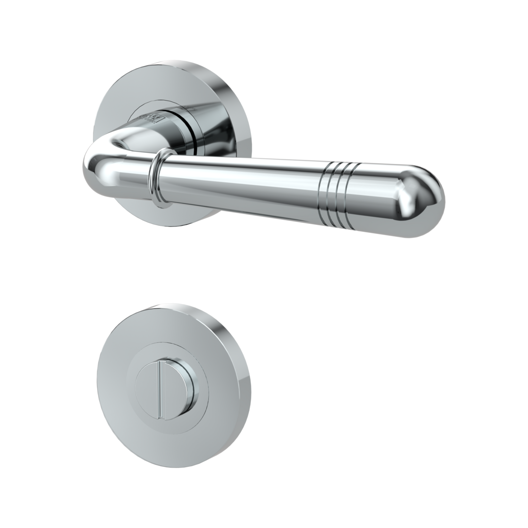 FABIA door handle set Screw-on system GK4 round escutcheons WC chrome