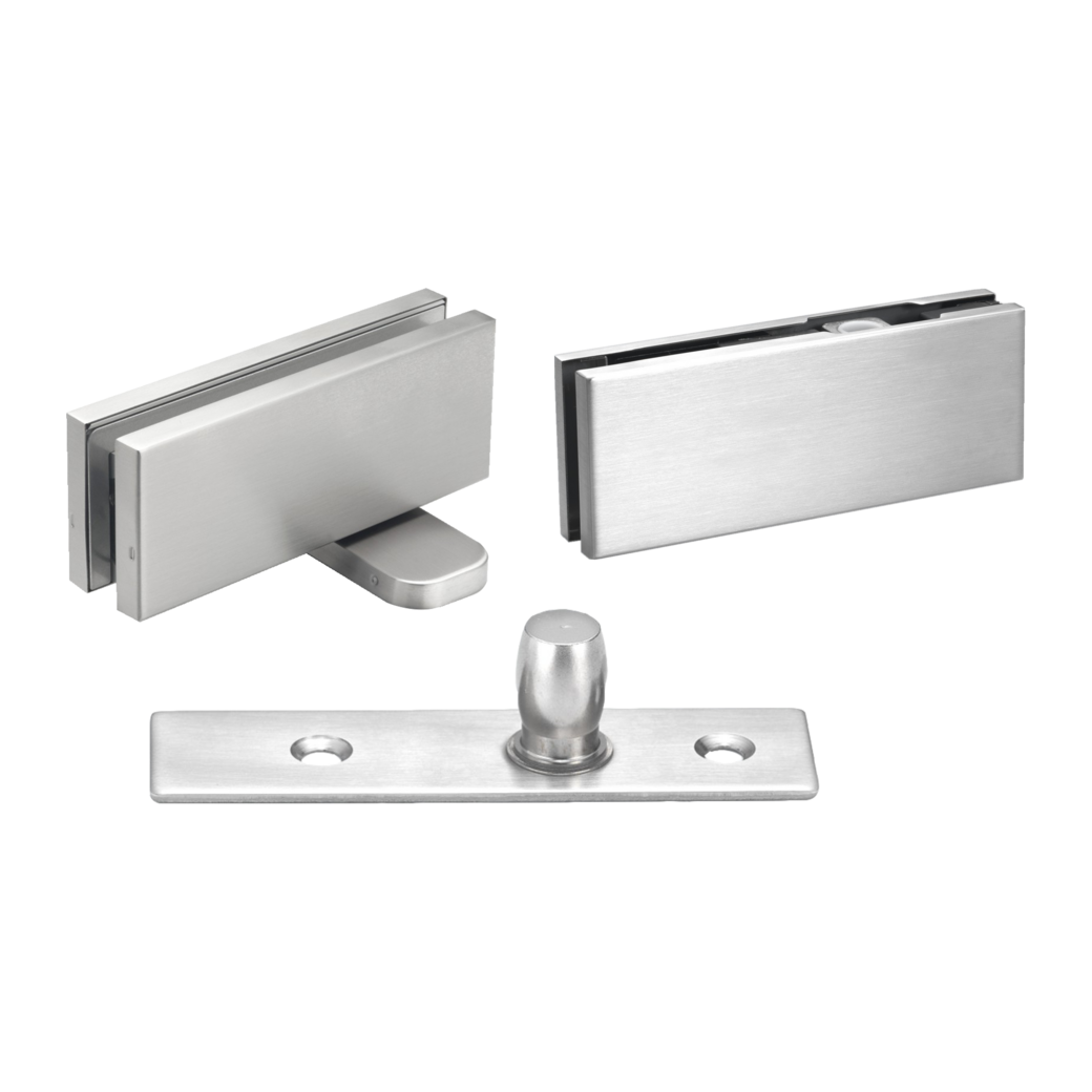 hinge Pivot glass incl. PT20Plus, PT24 glass door set milling floor/ceilling brushed steel