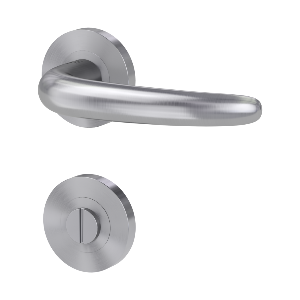 ULMER GRIFF PROF door handle set Screw-on system GK4 round escutcheons WC satin stainless steel