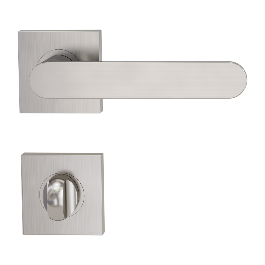 AVUS door handle set Screw-on sys.GK4 straight-edged escut. WC velvet grey