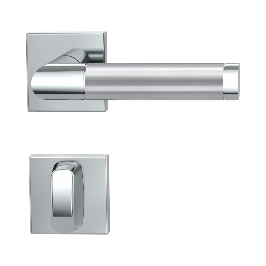 door handle set CHRISTINA QUATTRO clip on cl3 rose set square wc polished/brushed steel