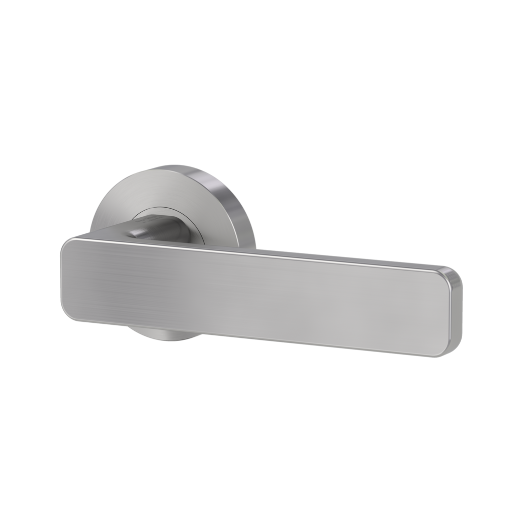 door handle set MINIMAL MODERN screw on cl4 rose set round OS velvety grey