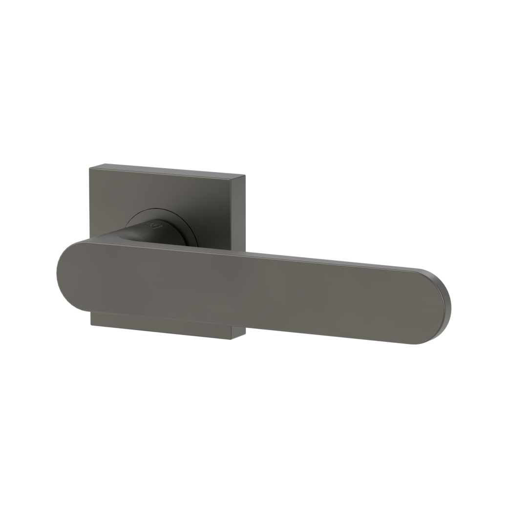 AVUS door handle set Screw-on sys.GK4 straight-edged escut. OS cashmere grey